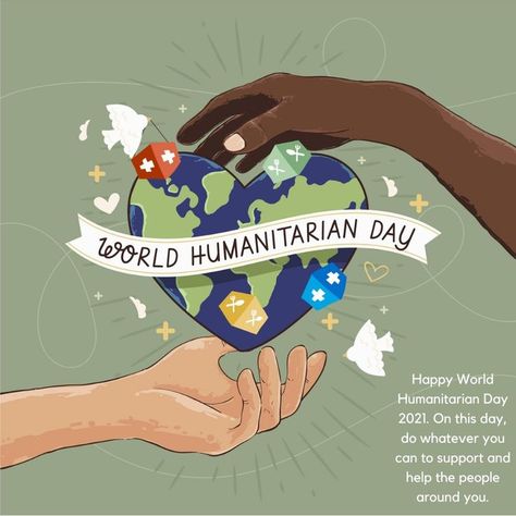 Happy World Humanitarian Day World Humanitarian Day, Day Wishes, Doodles, Drawings, Fictional Characters