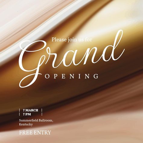 Grand opening Instagram post template, editable text psd | free image by rawpixel.com / Sasi Grand Opening Instagram Post, Grand Opening Poster, Grand Opening Invitations Design, Grand Opening Invitations Background, Grand Opening Invitations, Psd Template Free, Instagram Post Template, Grand Opening, Free Psd