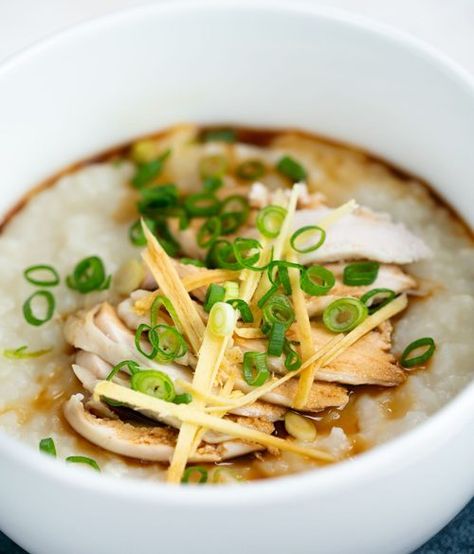 Chicken Congee Chicken Congee, Marions Kitchen, Congee Recipe, French Kitchen Design, Rice Congee, Marion Grasby, Marion's Kitchen, French Kitchen, Chinese Dishes