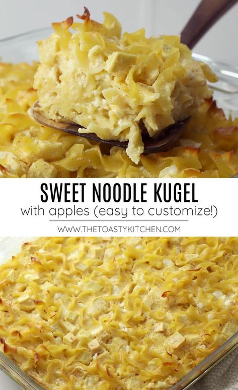 Sweet Noodle Recipes, Apple Noodle Kugel, Cinnamon Kugel 12 Tomatoes, Vegan Kugel, Apple Kugel Recipes, Sweet Noodle Kugel, Noodle Kugel Recipes Sweet, Sweet Kugel Recipes, Jewish Noodle Kugel