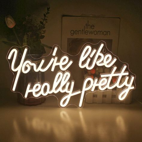 You're Like Really Pretty Neon Signs for Wall Decor, Led Neon Lights Signs, Warm White Neon Lights with USB Powered for Bedroom, Bar, Wedding, Engagement, Party, Home Decoration Engagement Party Home, Neon Lights Signs, You're Like Really Pretty, Shelf Above Bed, Lights Signs, Youre Like Really Pretty, Party Home Decoration, Bar Wedding, Bulbs Indoor