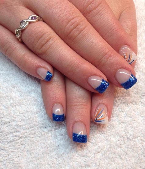 Edmonton Oilers Inspired Oilers Nails, Shellac Gel Nails, Brows Waxing, Nail Art Tool Kit, Cheap Nail Art, Graduation Nails, Nail Techniques, Dope Nail Designs, Glamorous Nails