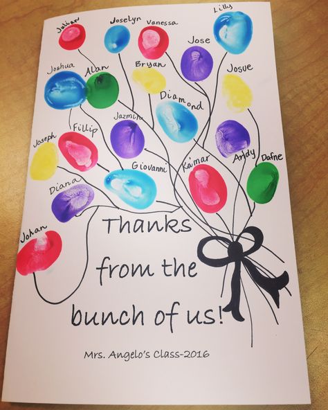 Thumb Painting, Thank You Poster, Fingerprint Cards, School Kids Crafts, Appreciation Ideas, Art Projects For Kids, Classroom Art Projects, Art Teaching, Classroom Art