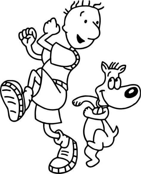 Doug Cartoon, Doug Funnie, 90s Cartoon Characters, Cartoon Network Fanart, Football Coloring Pages, Cartoon Character Tattoos, Looney Tunes Cartoons, Nickelodeon Cartoons, Dog Coloring Page