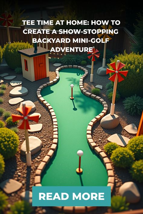 Overhead shot of a whimsical backyard mini-golf course with multiple holes Diy Mini Golf Course Ideas Outdoor, Diy Mini Golf Course Ideas, Backyard Mini Golf Course, Mini Golf Backyard, Chalk Activities For Kids, Sidewalk Chalk Activities, Backyard Mini Golf, Diy Mini Golf, Backyard Play Ideas