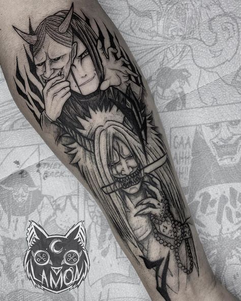 Orochimaru Tattoo Ideas, Shinigami Naruto Tattoo Design, Akatsuki Tattoo Ideas, Orochimaru Tattoo, Akatsuki Tattoo, Shinigami Tattoo, Naruto Tattoos, Orochimaru Naruto, Poker Tattoo