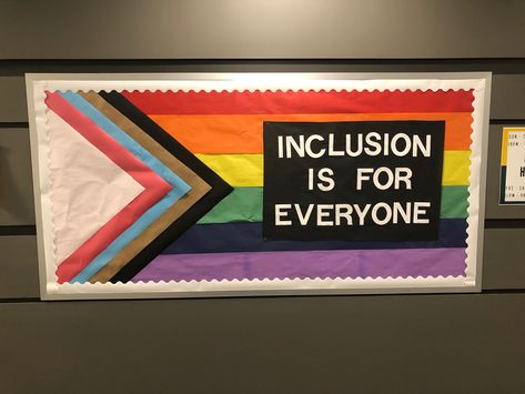 RA bulletin board college dorm inclusion and diversity pride flag Pride Breakroom Ideas, Social Justice Bulletin Board Ideas, Pride Bulletin Board Ideas Work, Gsa Bulletin Board Ideas, Pride Board Ideas, Pride Boards For Work, Inclusive Bulletin Board Ideas, Pride Classroom Decor, Pride Bulletin Board Ideas