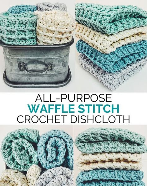 Waffle Stitch Crochet, Dishcloth Crochet Pattern, Crochet Geek, Crochet Dishcloth, Crochet Washcloth, Waffle Stitch, Dishcloth Pattern, Crochet Dishcloths, Crochet Kitchen