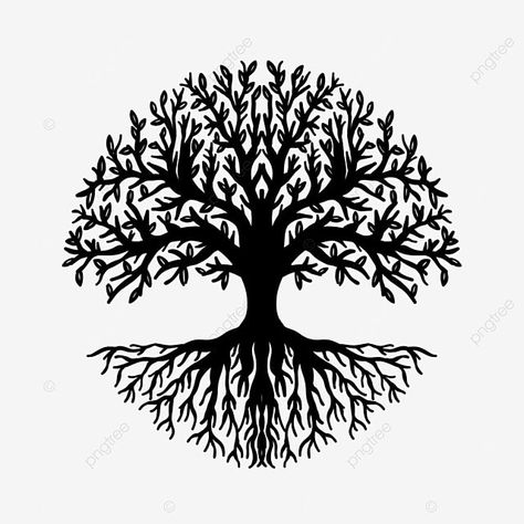 Tree Of Life Black And White, Tree Clip Art Black And White, Oak Tree Silhouette Tattoo, Tree Of Life Sketch, Oak Tree Silhouette, Trees Black And White, Tree Silhouette Tattoo, Tree Black And White, Silhouette Tattoo