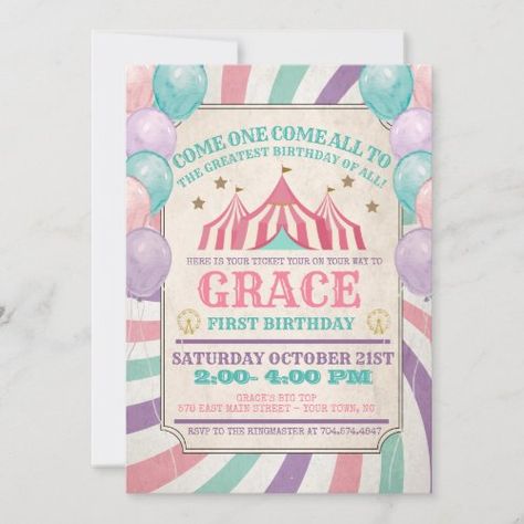 $2.98 | Carnival Birthday Invitation #pink carnival birthday invitation, pink and teal circus invitation, carnival invitation, circus invitation, circus ticket invite, circus ticket, big top birthday, pink and teal carnival invite, girl circus invite, girl carnival invite Pink Carnival Birthday Party Invitations, Carnival Birthday Party Invitations, Carnival Birthday Theme, Circus First Birthday, Pink Carnival, Carnival Birthday Invitations, Circus Invitations, Carnival Invitations, Carnival Birthday Party Theme