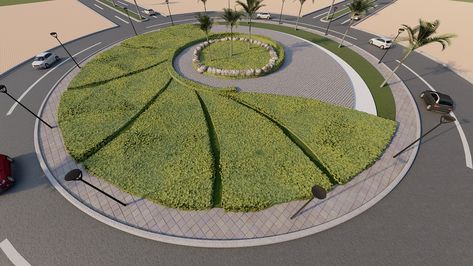 ROUNDABOUT LANDSCAPE :: Behance Roundabout Design Ideas, Roundabout Landscape, Roundabout Design, Flooded City, Windows Ideas Exterior, Landscape Architecture Diagram, Architecture Diagram, Windows Ideas, Urban Landscape Design