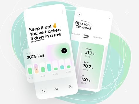 Calorie Counter App by Gregory Riaguzov for Cuberto on Dribbble Calorie Counter App, Flashcard App, Counter App, Ui Ux 디자인, Mobile App Design Inspiration, App Landing Page, App Home, Webdesign Inspiration, Calorie Counter