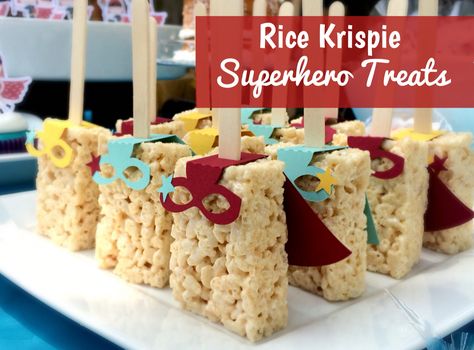 Superhero Treats: Altered Silhouette design #55326 to create an easy superhero themed dessert using store bought Rice Krispie treats. Super Hero Snacks, Superhero Treats, Superhero Birthday Party Food, Superhero Snacks, Superhero Camp, Super Hero Activities, Superhero Vbs, Superhero Crafts, Printable Christmas Games