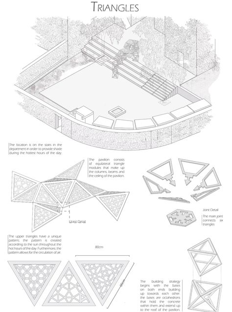 Triangle Pavilion, Bridge Pavilion, Rendering Drawing, Pavilion Plans, Conceptual Model, Spaces Architecture, Architecture Portfolio Design, Model Architecture, Stadium Design