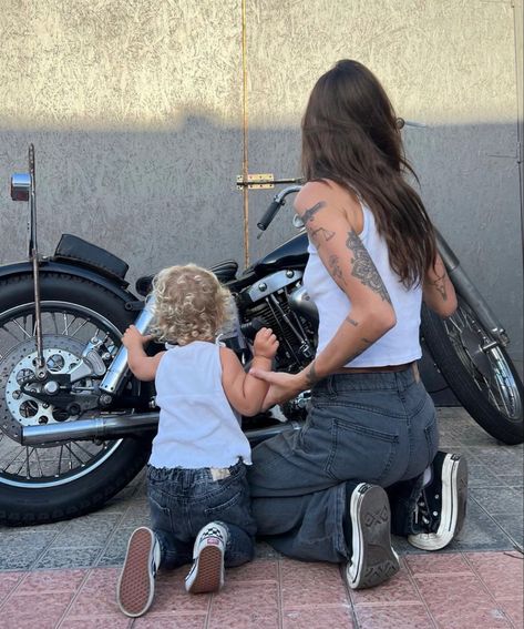 ig: kozmoore Jogger Scrubs, Biker Mom, Pen Pencil Holder, Biker Aesthetic, Motorcycle Aesthetic, Female Biker, Biker Love, Biker Girl, Mother And Daughter