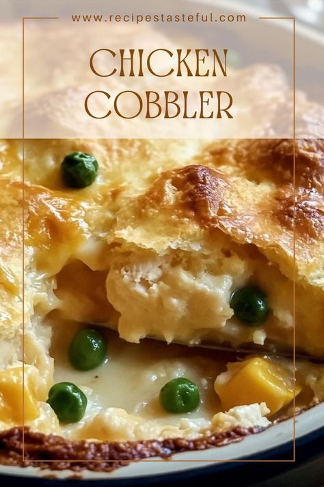 A comforting and easy Chicken Cobbler made with rotisserie chicken, mixed vegetables, and a buttery biscuit topping. Perfect for family dinners or cozy gatherings! Mixed Vegetables Recipes, Chicken Mixed Vegetables, Chicken Cobbler Recipe, Chicken Cobbler, Buttery Biscuits, Cobbler Recipe, Mixed Vegetables, Family Dinners, Cream Of Chicken