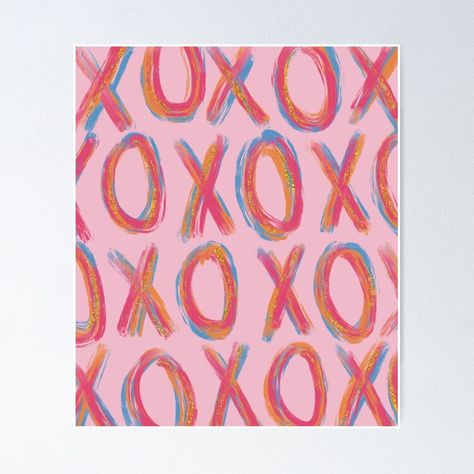 Get my art printed on awesome products. Support me at Redbubble #RBandME: https://www.redbubble.com/i/poster/blue-pink-and-orange-XOXO-by-eze412/161236645.LVTDI?asc=u Xoxo Poster, Pink Artwork, Orange Rooms, Poster Blue, College Decor, Phone Ideas, Orange Walls, Painting Projects, Graphic Poster