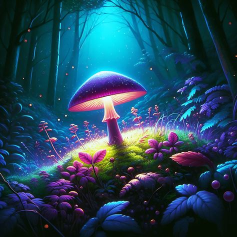 ✅A fantastical mushroom forest scene, with a large glowing mushroom as the central focus. The forest is filled with vibrant, colorful flora and a magical, ethereal atmosphere. #adobephotoshop #adobeillustrator #adobe #illustrator #artificialintelligence #graphicdesigner #graphicdesign #design #designinspiration #leonardoai #technology #programming #imagecreator Fantasy Forest Mushrooms, Glowing Mushrooms Art, Mushroom Fantasy Forest, Mythical Mushroom Forest, Mushroom Fairy Forest Art, Mystical Mushroom Forest, Glowing Mushrooms, Mushroom Forest, Dragonfly Art