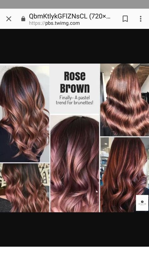 Rose Brown Hair Color, Rose Brown Hair, Hair Color Ideas For Brunettes Balayage, Brown Ombre Hair, Brown Hair Color, Balayage Blonde, Hair Color Ideas For Brunettes, Winter Hair Color, Hot Hair Styles