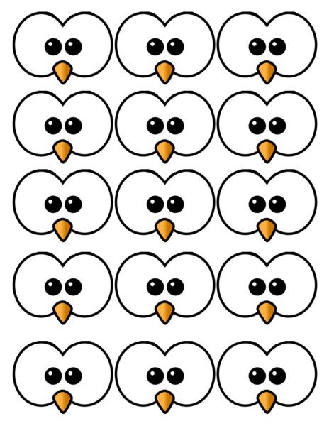 Penguin or Owl eyes Nose Template, Penguin Crafts Preschool, Royal Icing Templates, Fun Winter Crafts, Penguin Crafts, Penguin Craft, Royal Icing Transfers, Sharpie Crafts, Owl Eyes