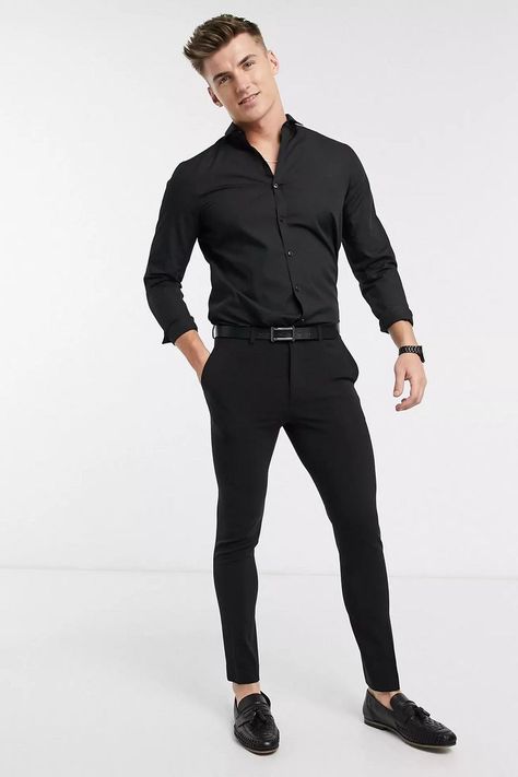 This shirt is very nice looking and comfortable. This shirt is suitable for various occasions that need you to look best be it at business meetings, for a regular work day, daily casual. #balck #shirt Jeans And Dress Shirt, Polo Long Sleeve Outfit Men, Black Shirt Combination, Long Sleeves Outfit Men, Black Shirt Dress Outfit, Dress Shirt Outfit, Black Shirt Outfit Men, Black Shirt Outfits, Jeans And T Shirt Outfit