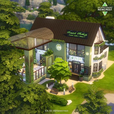 🥑 Green Sprout Restaurant 🥑 [swipe for floorplan] 🛋 Fully furnished 🍀 Functional & playtested 🌾 vegetarian menu & matching staff uniforms ✅ No CC 📐 30x20 It's in the gallery. EA-ID: ABNewcrest 🌿 #TheSims4 #simstagram #sims4build #showusyourbuilds #sims Sims 4 Restaurant No Cc, Sims 4 Restaurant, Sims 4 Builds, Restaurant Uniforms, Sims Houses, Sims Builds, Staff Uniforms, Vegetarian Menu, Sims 4 Build