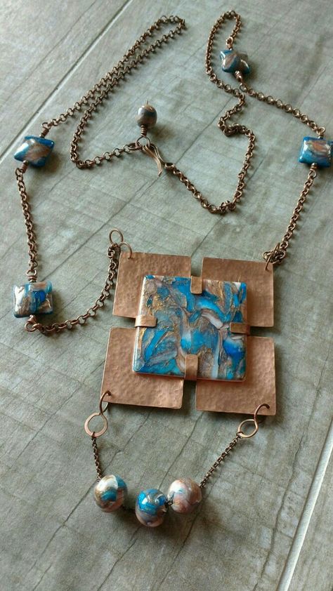 Tab Jewelry, Copper Jewellery, Leather Stamps, Copper Sheets, Polymer Jewelry, Clay Necklace, Work Jewelry, Wire Wrapped Necklace, Silver Jewelry Handmade