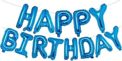 Amazon.com: PIGETALE Happy Birthday Banner, 3D Blue 16 Inch Foil Letter Balloons Banner for Birthday Party Decorations, Inflatable Reusable Happy Birthday Sign Balloons Banner Bunting for Kids and Adults : Toys & Games Foil Letter Balloons, Happy Birthday Letter Balloons, Banner For Birthday, Happy Birthday Balloon Banner, Happy Birthday Sign, Bluey Birthday, Happy Birthday Signs, Birthday Balloon Decorations, Banners Buntings