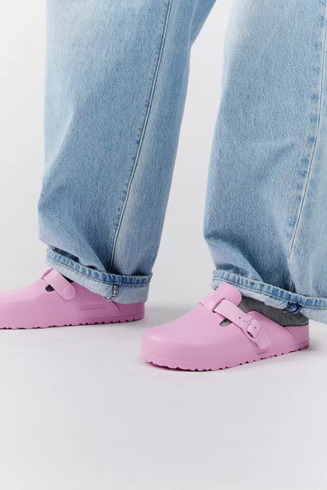 Birkenstock Collection | Urban Outfitters Birkenstock Shearling, Birkenstock Boston Shearling, Fondant Pink, Birkenstock Clogs, Wool Clogs, Clog Style, Birkenstock Sandals Arizona, Suede Clogs, Clogs Style