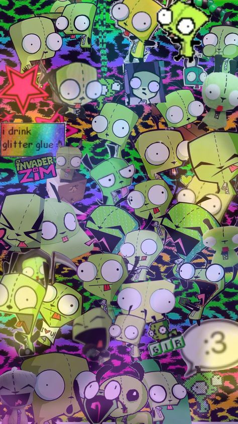 gir wallpaper:3#invaderzim Invader Zim Homescreen, Gir Wallpaper Invader Zim, Scene Core Wallpaper, Core Wallpaper, Scene Wallpaper, Scene Core, Things To Print, Hyper Fixation, Roblox Shirt