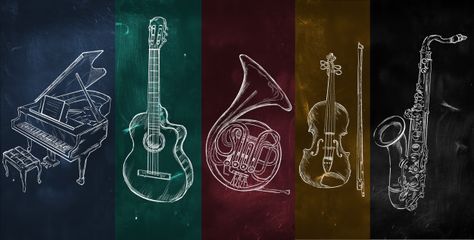 Art instruments music on colorful blackboard | Premium Photo #Freepik #photo #background #music #people #design Music Mural, Art Instruments, Instruments Music, Wallpaper Music, Music Ed, Music Teaching, Music Board, Mural Ideas, Music Classroom