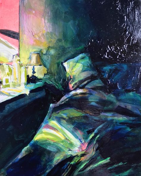 "First Apartment" will be featured in a national member show at @airgallery in May! #painting #artist #artwork #art #arte #artsy #artoftheday #artistic #arts #artists #artgallery #artofvisuals #artpop #artlife #arty #creative #creativity #design #beautiful #coloursplash #brooklyn #interior #room #bed Ekaterina Popova, Kutztown University, Sculpture Inspiration, University Of Pennsylvania, First Apartment, Look At You, The Works, Art Classes, Painting Inspiration