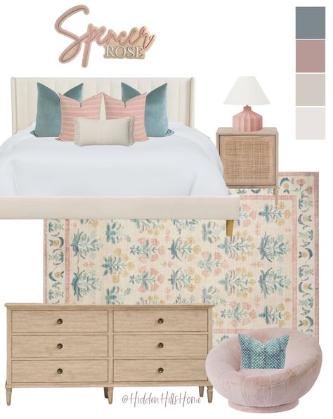 Deeb Upholstered Bed curated on LTK River House Decor, Teen Girl Room Decor, Big Girl Bedrooms, Teen Girl Rooms, River House, Upholstered Beds, Girls Room Decor, Girl's Room, Girls Bedroom