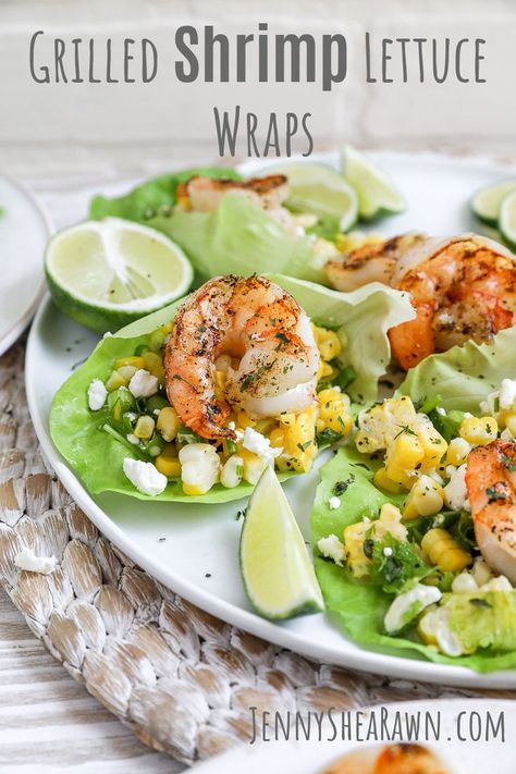 An image of grilled shrimp lettuce wraps. Shrimp Lettuce Cups, Bibb Lettuce, Shrimp Lettuce Wraps, Lettuce Recipes, Lettuce Wrap Recipes, Lettuce Cups, Summer Appetizer, Lettuce Leaves, Grilled Shrimp