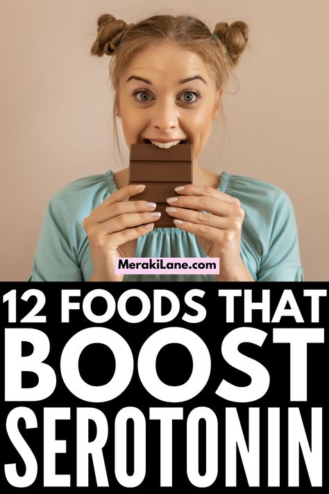 12 Foods that Boost Serotonin Naturally | If you're looking for ways to increase your serotonin levels, your diet is probably one of the easiest things to consider. There are certain foods and supplements you can add to your daily meal plan to give your serotonin a boost, and we're sharing 12 of the best! This post also includes a list of the various signs of low serotonin, possible causes, and tons of superfoods you can eat on the daily to help you feel like your best every single day. Serotonin Deficiency, Low Serotonin, Seratonin Diet, Serotonin Boosting Activities, Serotonin Increase, Natural Ways To Boost Seratonin, Serotonin Rich Foods, Low Serotonin Symptoms, Food For Serotonin