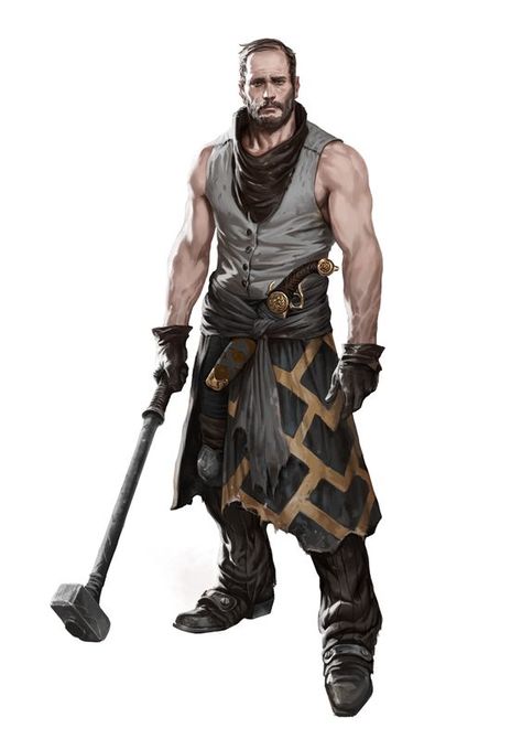 character concept human male smith 2handed hammer cloth fighter npc beard realistic Judges-executioner by Marko-Djurdjevic |: Dnd Army, Circus Strongman, Human Male, Post Apocalypse, Fantasy Male, Website Designs, Fantasy Warrior, Fantasy Rpg, 판타지 아트