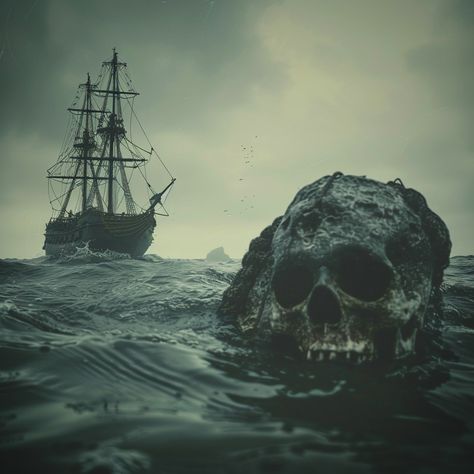 Lost At Sea, Dark Nautical Aesthetic, Nautical Aesthetic, Nautical Artwork, Evil Queens, Ancient Mariner, Ghost Ship, Seaside Village, Sea Monsters