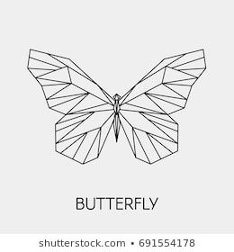 Marinika's Portfolio on Shutterstock Polygon Art, D Images, Geometric Design Art, Tape Art, Geometric Drawing, Butterfly Drawing, Geometric Animals, Butterfly Art, Tattoo Styles