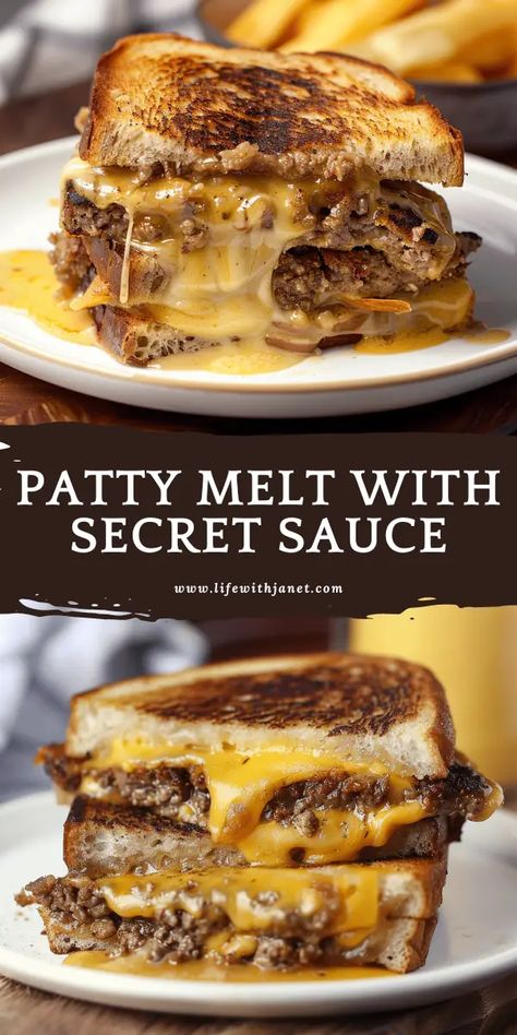 Patty Melt with Secret Sauce Breakfast Patty Melt, Thing To Make With Hamburger Meat, Main Dishes With Hamburger, Venison Patty Melt, Recipe With Hamburger Patties, Hamburger Ideas For Dinner Burgers, Sandwich For Dinner Ideas, Pork Patties Recipes Dinners, Whataburger Patty Melt Sauce