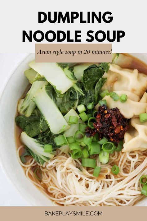 Noodle Dumpling Soup, Dumpling Noodle Soup, Crispy Chilli Oil, Soba Noodles Soup, Soy Ginger, Vegetable Dumplings, Dumpling Soup, Frozen Dumplings, Asian Noodle Recipes