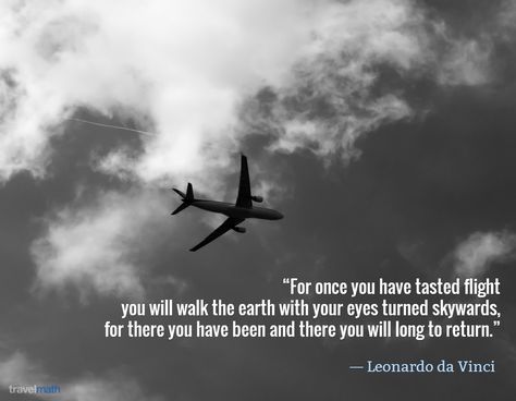 "For once you have tasted flight you will walk the earth with your eyes turned skywards, for there you have been and there you will long to return." - Leonardo da Vinci #travelquote First Flight Quotes, Flight Quotes, First Time Flyer, What Is Climate, Public Domain Photos, Walk The Earth, Jet Setter, Anything Is Possible, High Resolution Picture