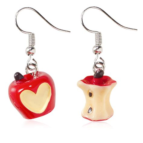 Fruit Earring, Half Apple, Apple Earrings, Earrings Heart, Cookie Gifts, Fresh Feeling, Fruit Design, Girls Sweet, Girls Jewelry