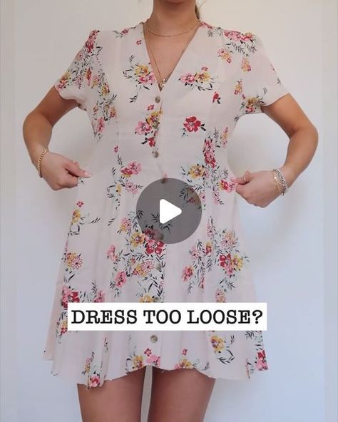 201K likes, 737 comments - fashioninflux on April 25, 2020: "How to make a dress more fitted 👗 a quick life hack for adding more shape to summer dresses! • Inspired by m0therg0thel on TikTok ☺️ wanted to try a little stitched version while I’ve been getting handy with a needle & thread! • #lifehack #fashionhack #clothingflip #reworked". Dress Too Long Hack No Sew, How To Make A Short Dress Longer, How To Pin A Dress To Fit Tighter, How To Take In A Dress Without Sewing, How To Take In A Dress On The Sides, How To Make A Dress Shorter, How To Tighten A Dress, How To Take In A Dress, How To Make A Dress Tighter