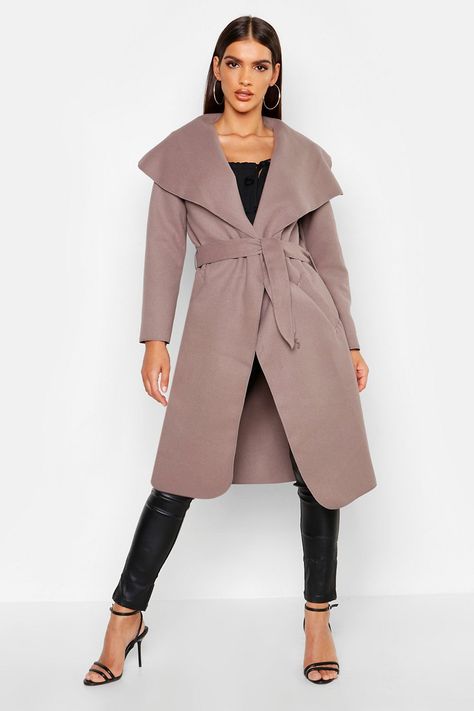 Belted Shawl Collar Coat | Boohoo Womens Duster Coat, Shawl Coat, Shawl Collar Coat, Outfits Everyday, Sleeveless Duster, Long Duster, Perfect Coat, Duster Jacket, Collar Coat