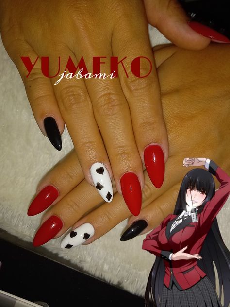 Cute Anime Nails Acrylic, Nails Based On Anime, Kakegurui Nails, Easy Anime Nails, Zoro Nails, Nail Designs Anime, Anime Nails Simple, Chill Nails, Simple Anime Nails