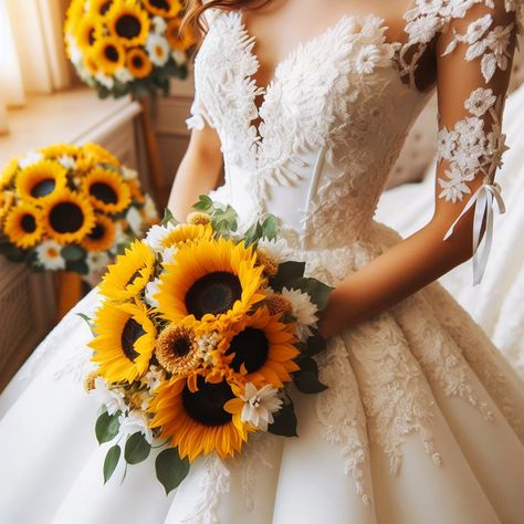 Wedding Dress With Sunflowers, Natal Aesthetic, Engagement Board, Tattoo Cake, Instagram Tattoo, Proposal Ideas, Facebook Instagram, Wedding Bouquet, Gorgeous Dresses