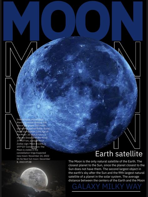 Poster, figma, design, графический дизайн, moon, Луна, Adobe photoshop. Blue Color Aesthetic, Blue Widget, Solar System Poster, Astronomy Poster, Planet Poster, Blue Core, Color Aesthetic, Poster Aesthetic, Moon Poster