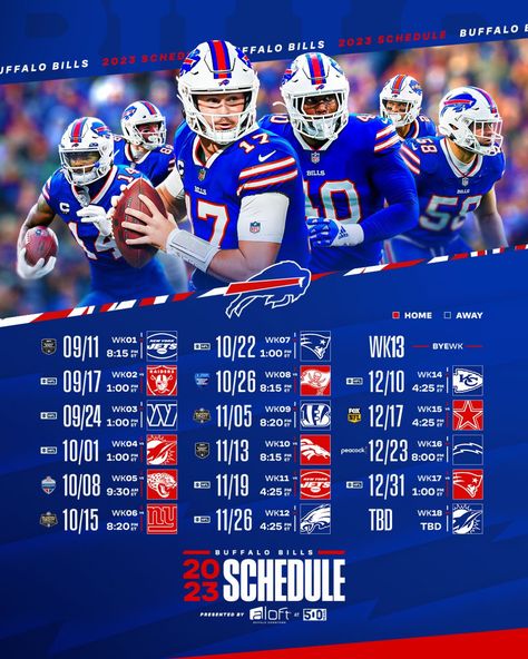 2023 Schedule, Sport Poster Design, Sports Graphics, Sport Poster, Magazine Layout, Buffalo Bills, New York Jets, Sports Design, Buffalo