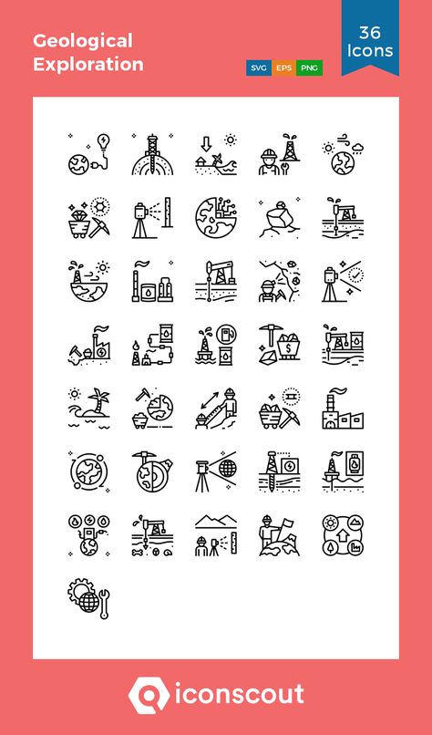 Geological Exploration Icon Pack - 36 Line Icons Geology Doodles, Dotted Bullet Journal, Teaser Campaign, Powerpoint Ideas, Dibujo Simple, Design Apps, Icon Collection, Line Icon, Icon Pack