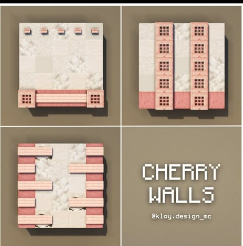 Cherry Wood Staircase Minecraft, Minecraft Map Wall Design, Cherry Walls Minecraft, Cherry Wood Pallet Minecraft, Minecraft Cherry Blossom Block Palette, Cherry Blossom Floor Minecraft, Cherry Blossom Walls Minecraft, Cherry Blossom Wall Design Minecraft, Cherry Wall Minecraft